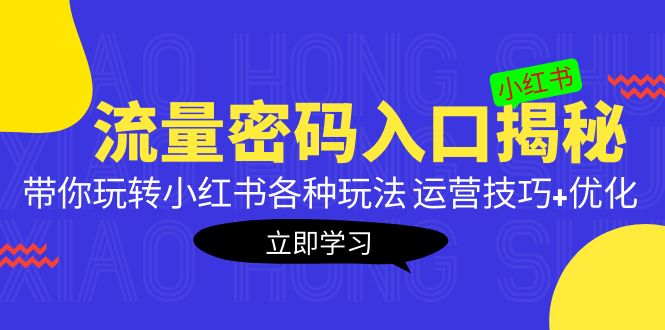 小红书流量密码入口揭秘：带你玩转小红书各种玩法 运营技巧+优化！-创客军团