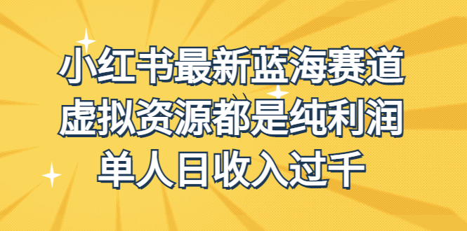 外面收费1980的小红书最新蓝海赛道，虚拟资源都是纯利润，单人日收入过千-创客军团