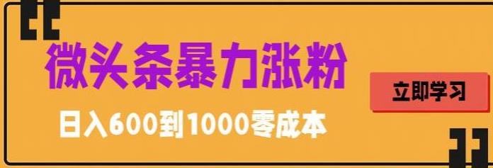 微头条暴力涨粉技巧搬运文案就能涨几万粉丝，简单0成本，日赚600-创客军团