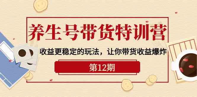 养生号带货特训营【12期】收益更稳定的玩法，让你带货收益爆炸（9节直播课）-创客军团