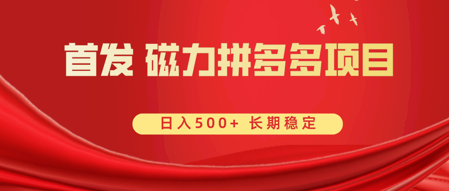 首发 磁力拼多多自撸 日入500+-创客军团