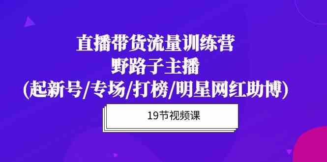 直播带货流量特训营，野路子主播(起新号/专场/打榜/明星网红助博)-创客军团