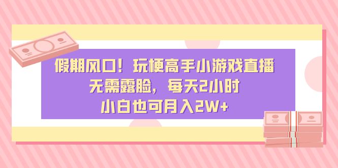 假期风口！玩梗高手小游戏直播，无需露脸，每天2小时，小白也可月入2W+-创客军团