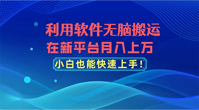 利用软件无脑搬运，在新平台月入上万，小白也能快速上手-创客军团