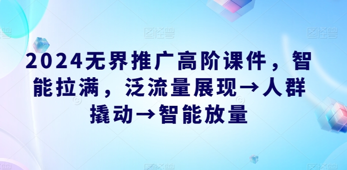 2024无界推广高阶课件，智能拉满，泛流量展现→人群撬动→智能放量-创客军团