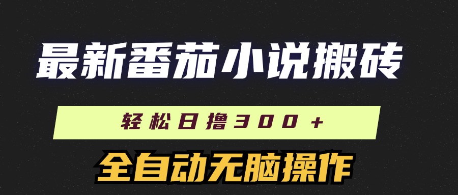 最新番茄小说搬砖，日撸300＋！全自动操作，可矩阵放大-创客军团