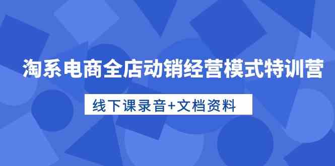 （10192期）淘系电商全店动销经营模式特训营，线下课录音+文档资料-创客军团